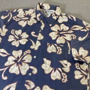 Vintage Rusty Hawaiian Shirt Mens Medium Camp Loop Collar Floral Pocket Y2K Surf